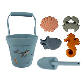 Silicone Bucket Beach Toy Set