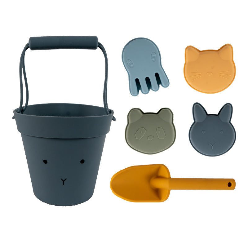 Silicone Bucket Beach Toy Set