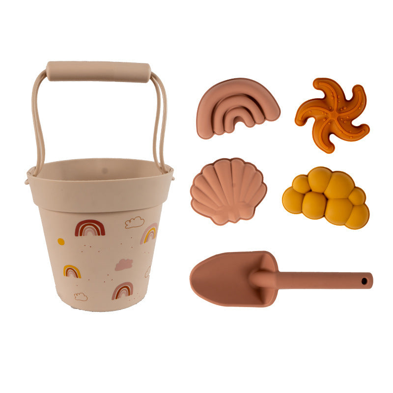 Silicone Bucket Beach Toy Set